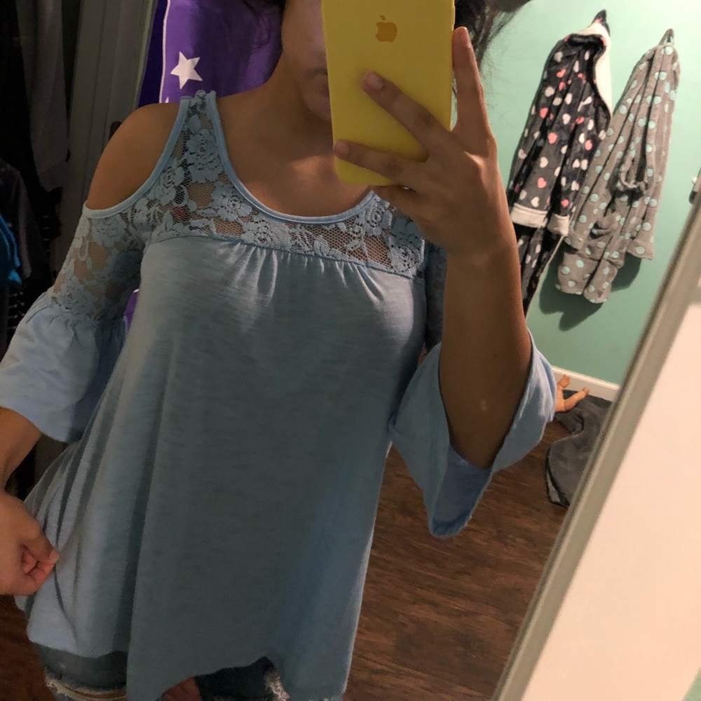 pastel blue rue21 shirt